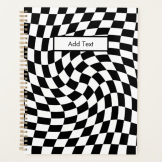 Agenda Black & White Warped Checkered Pattern Custom