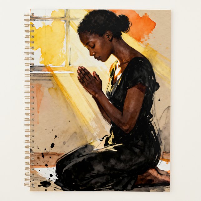 Agenda Black Woman Praying | Impasto Abstract Art (Anverso)