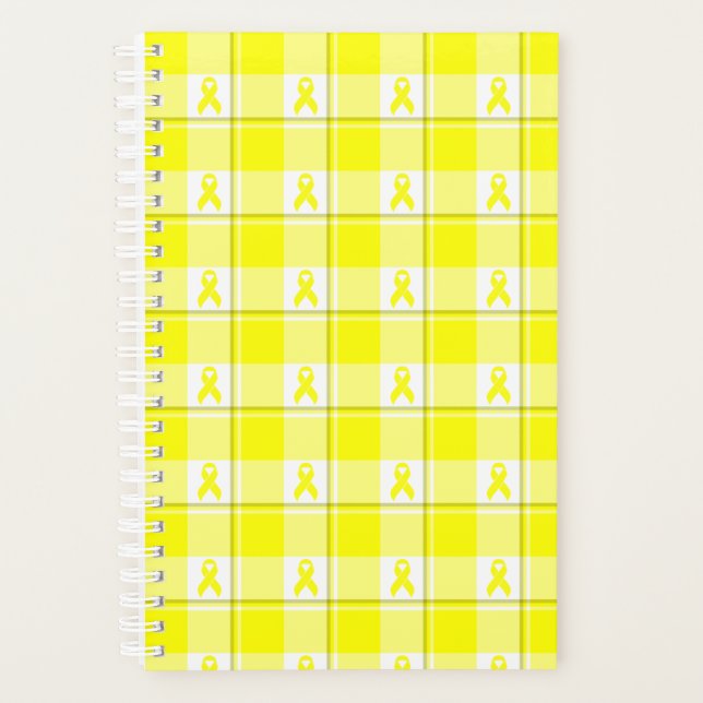 Agenda Bladder Cancer Awareness Plaid Planner, Yellow (Anverso)