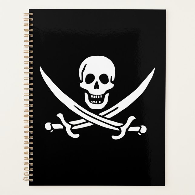 Agenda Blanco, Bandera Pirata Calico Jack, Calavera y Cri (Anverso)