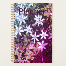 Agenda Blanco con flor rosa Planner