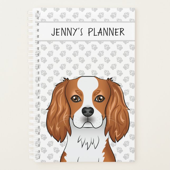 Agenda Blenheim Cavalier King Charles Spaniel Perro y Tít (Anverso)