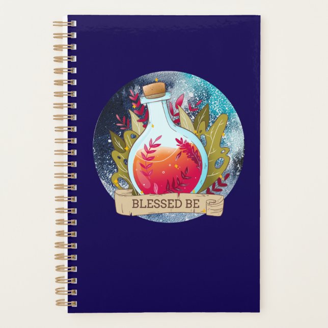 Agenda Blessed Be Spell Bottle Pagan Wiccan 2026 Planner (Anverso)