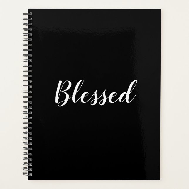Agenda Blessed texto del guión de personalizado negro ele (Anverso)