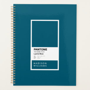 Agenda Bloc de notas azul lionés personalizado Nombre p