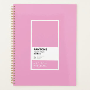 Agenda Bloc de notas con bono rosado personalizado Nomb