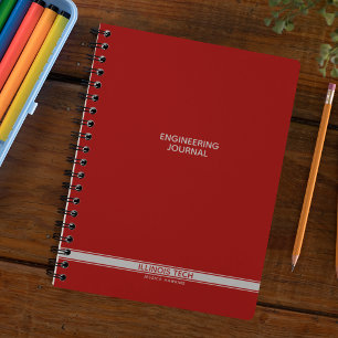 Agenda Bloc de notas en espiral de banda roja oscura