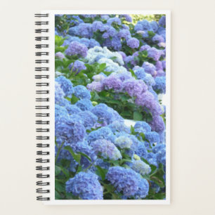 Agenda Bloc de notas en espiral de hidrangeas blues Muse