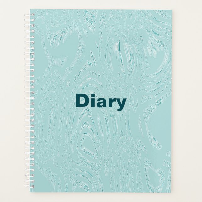 Agenda Bloc de notas en espiral de hielo verde azul (Anverso)