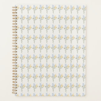 Agenda Bloc de notas floral azul y amarillo