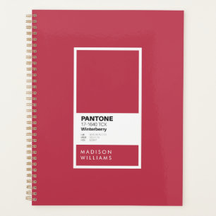 Agenda Bloc de notas rojo Winterberry personalizado Per