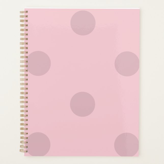 Agenda Bloc de notas rosado de Polka Dot Rubor (Anverso)