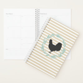 Agenda Bloc de notas Wreath de Silhouette de Rooster