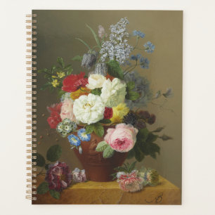 Agenda Bloemers Rosas y flores silvestres en una Terracot