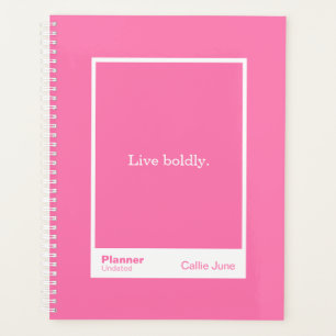 Agenda Bloque de cita rosa brillante   Totalmente persona