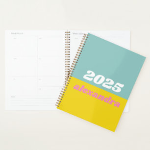 Agenda Bloque de color de pasteles brillantes personaliza