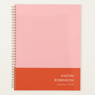 Agenda Bloque de color rosa y rojo moderno femenino 2026