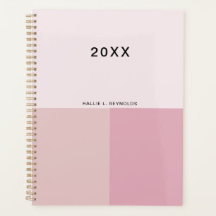 Agenda Bloque de colores Monograma Rubor Pastel rosa páli