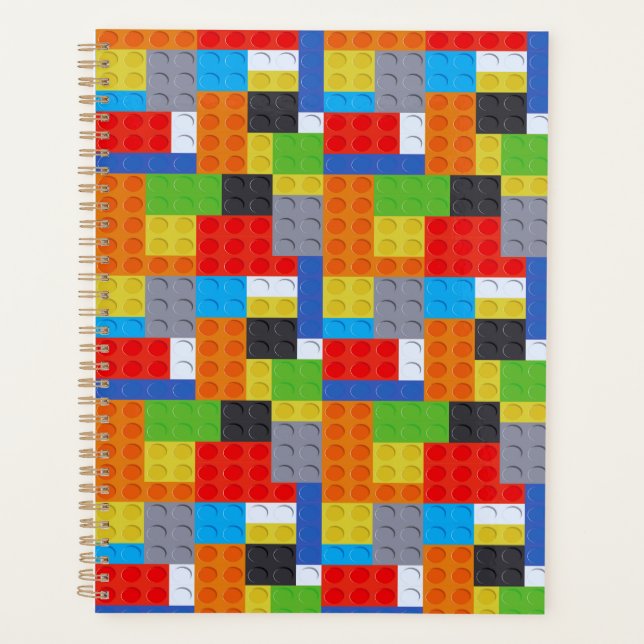 Agenda Bloque de construcción naranja amarillo verde azul (Anverso)
