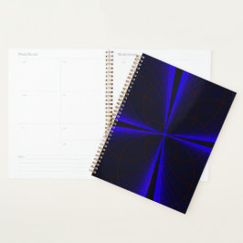 Agenda Blue Accent Clover Leaf Geometric Spiral Planner
