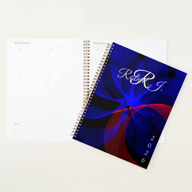 Agenda Blue Accent Rotation Geometric Spiral Planner (Demostración)