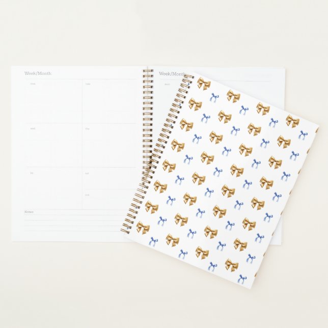 Agenda Blue and Gold Coquette Bow (Demostración)
