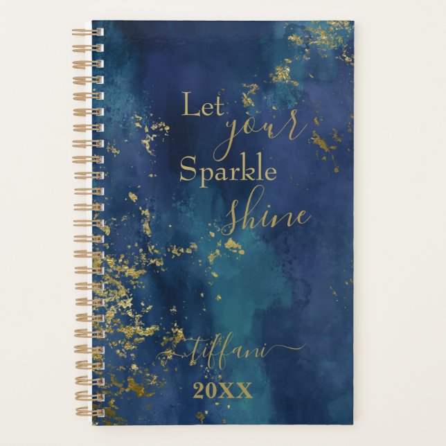 Agenda Blue and Gold Let Your Sparkle Shine Planner (Anverso)