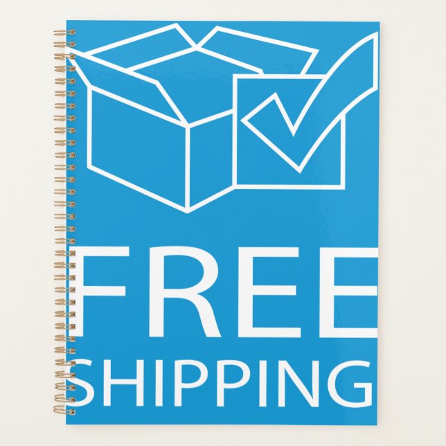 Agenda Blue and White Free Shipping Icon (Anverso)