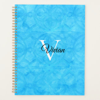 Agenda Blue Batik Elegant Monograma Planner