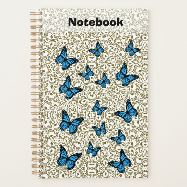 Agenda Blue butterfly gold garden (Anverso)