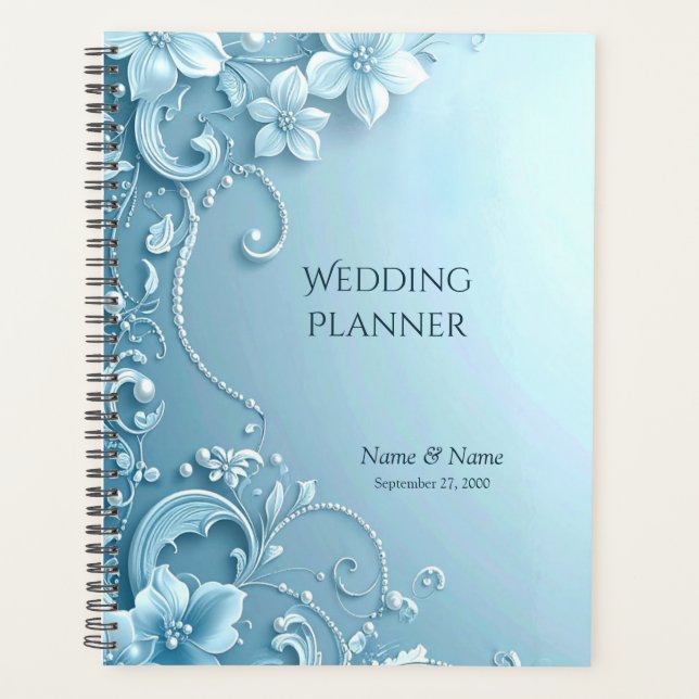 Agenda Blue Decorative Floral Planner (Anverso)
