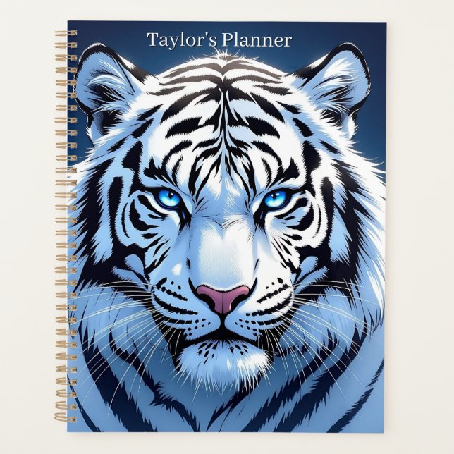 Agenda Blue eyed White Tiger Personalized (Anverso)