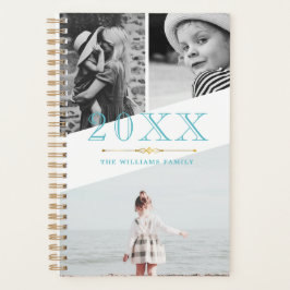 Agenda Blue Faux Gold y White Collage de fotos