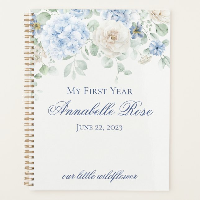 Agenda Blue Floral Hydrangea Botanea Mi Primer Año (Anverso)