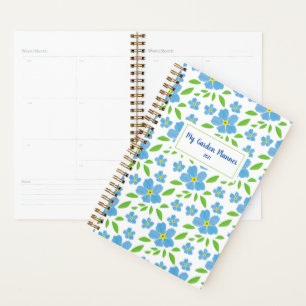 Agenda Blue Forget-Me-Knot Floral Personalizado Garden