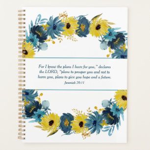 Agenda Blue Gold Otumn Wreath Christian Scripting