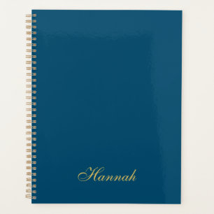 Agenda Blue Gold Professional Nombre Minimalista de moda