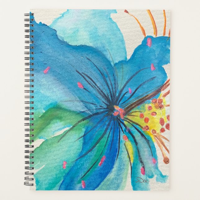 Agenda Blue Joy Abstract Floral Planner (Anverso)