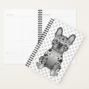 Agenda Blue Merle Bulldog francés Frenchie Cute Dog & Nam