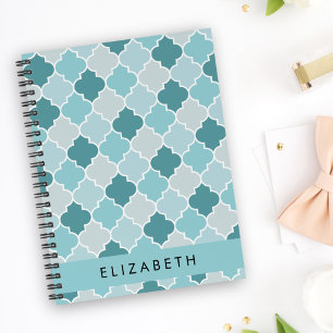 Agenda Blue Moroccan Trellis, Quatrefoil, tu nombre