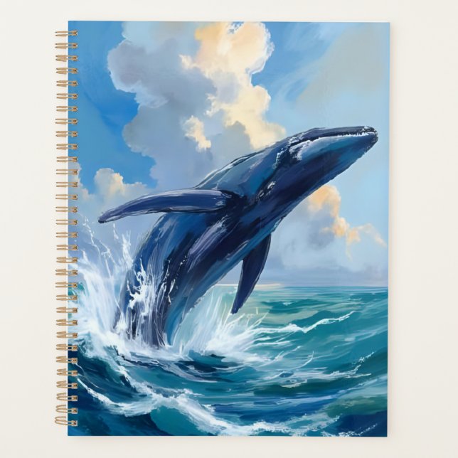 Agenda Blue Whale | Ocean Sea Animal Watercolor (Anverso)