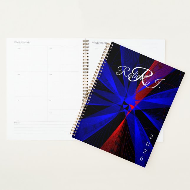Agenda Blueberry Color Abstract Geometric Spiral Planner (Demostración)