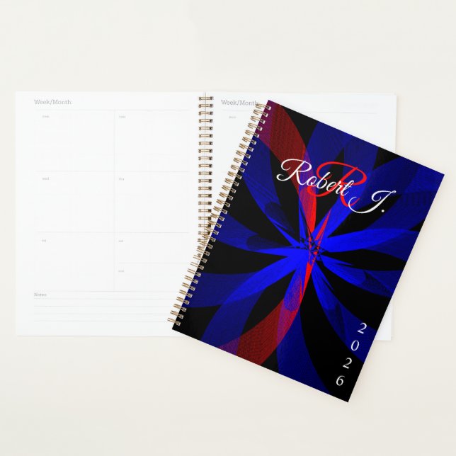 Agenda Blueberry Color Center Geometric Spiral Planner (Demostración)
