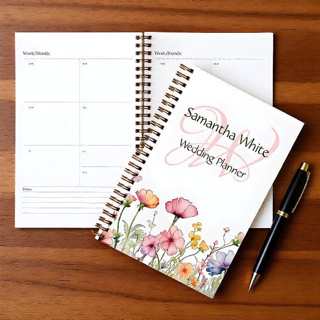 Agenda Blush Garden Watercolor Personalized Planner (Subido por el creador)
