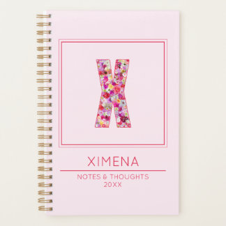 Agenda Blush Pink Initial Name Letter X
