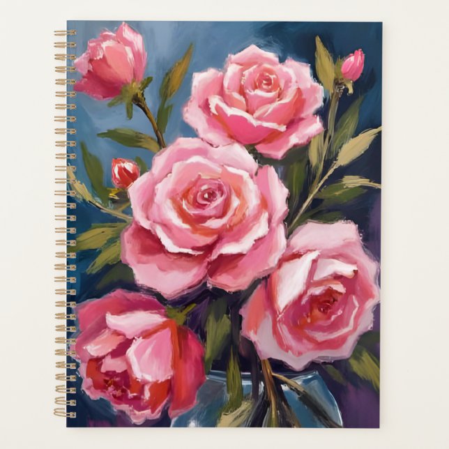 Agenda Blush Pink Rose Bouquet Painting (Anverso)