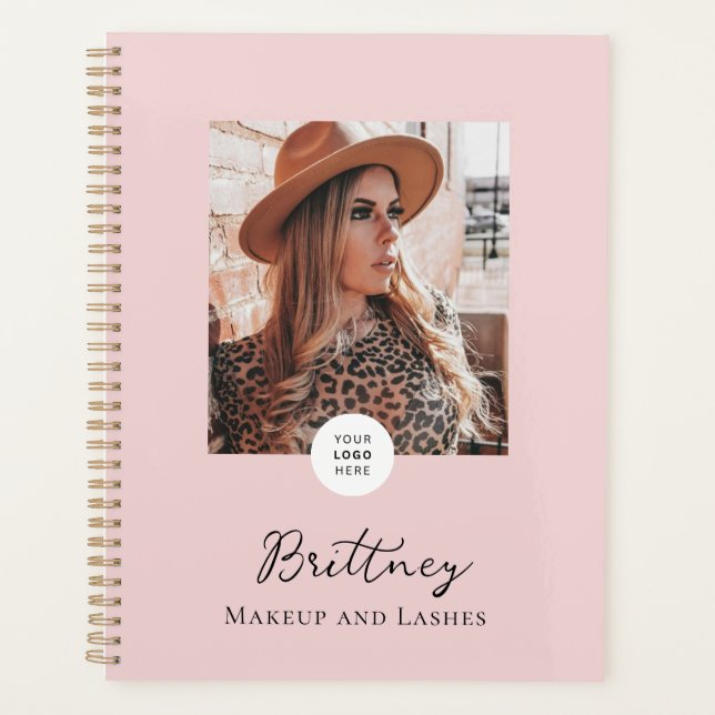 Agenda Blush Pink Script Logo Photo Makeup Customizable  (Anverso)