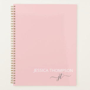 Agenda Blush Rosa 2025 Monograma de nombre femenino con l