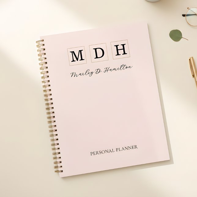 Agenda Blush Rosa Monograma Personal (Subido por el creador)
