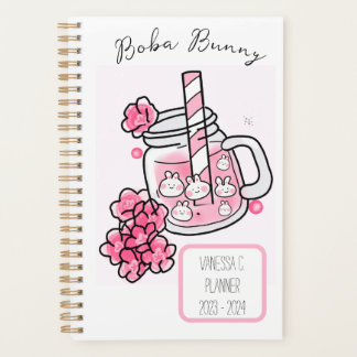 Agenda Boba Bunny Kawaii y el té dulce rosado